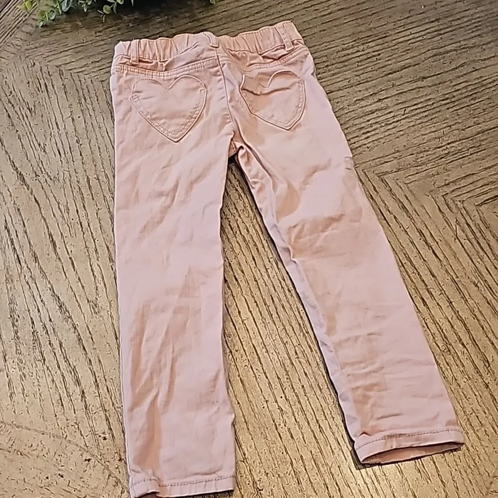 5T pink heart jean Joggers jeans Carters